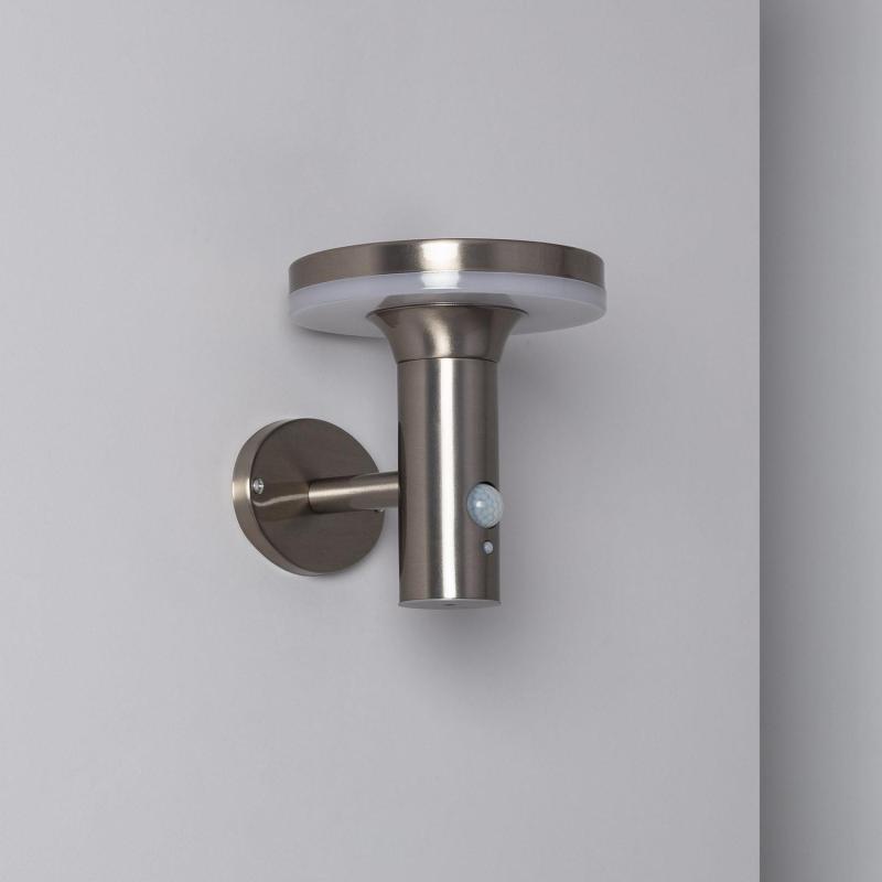 Image of Edit Helios Inox Solar LED Wall Light with PIR Motion Sensor