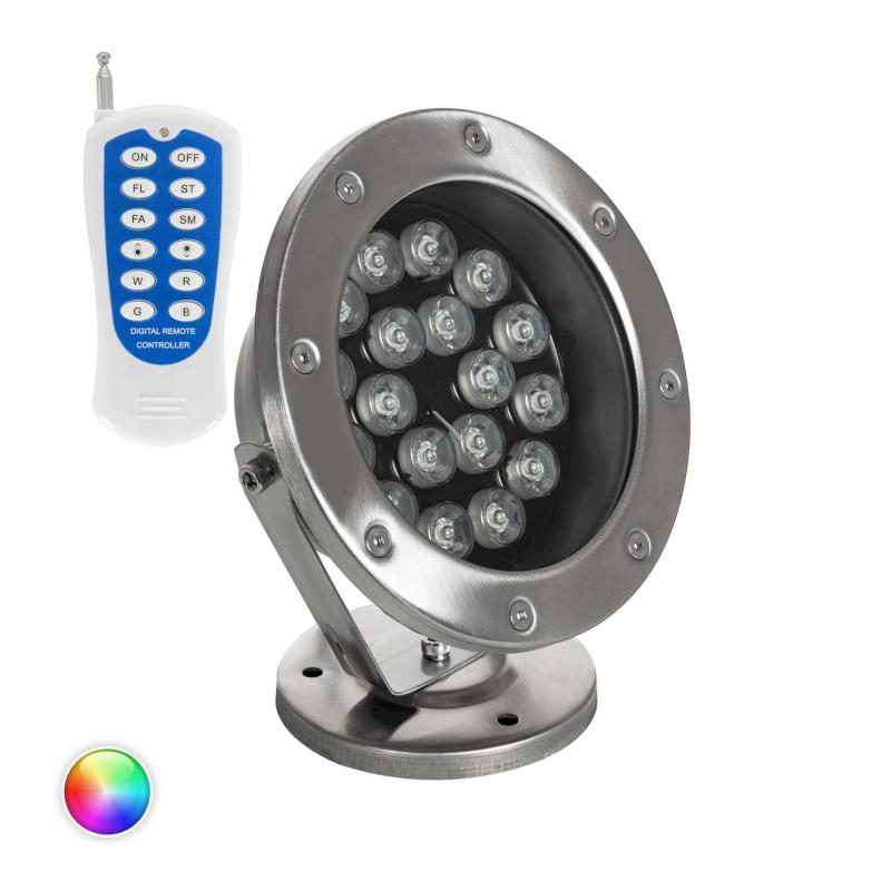 Image of Edit 18W 12V Submersible Colour Changing LED Surface Garden Spotlight