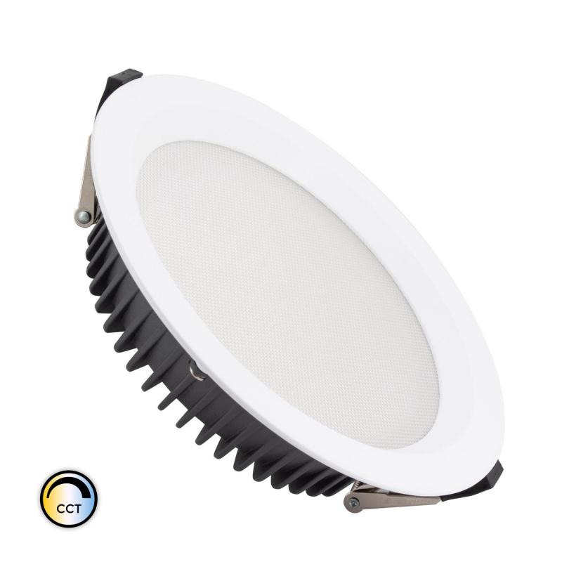 Image of SAMSUNG New Aero Slim Round Microprismatic 40W Colour Selectable LED Downlight Cutout 200mm with LIFUD Driver