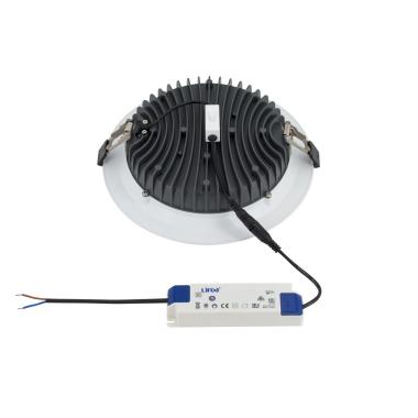 Image of SAMSUNG New Aero Slim Round Microprismatic 40W Colour Selectable LED Downlight Cutout 200mm with LIFUD Driver