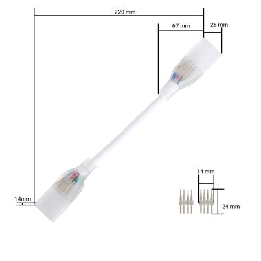 Image of Cable Connector IP67 for RGB LED Neon Strip 220V AC