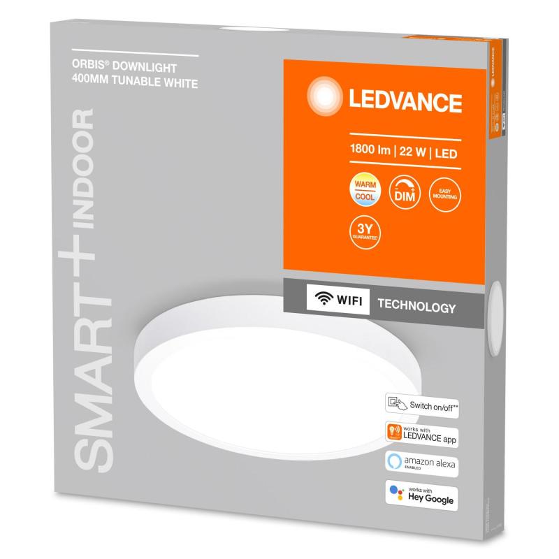 Image of Ledvance 22W Smart + WiFi Slim Orbis Round LED Surface Light 400mm