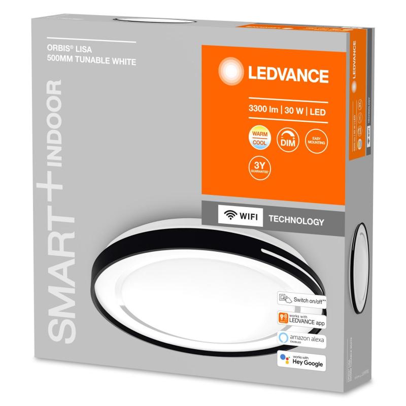 Image of Ledvance 30W Orbis Lisa Smart + WiFi CCT Selectable Round Panel 484 mm