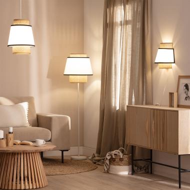 Image of Edit Marya Rattan Flush Wall Light with Plug