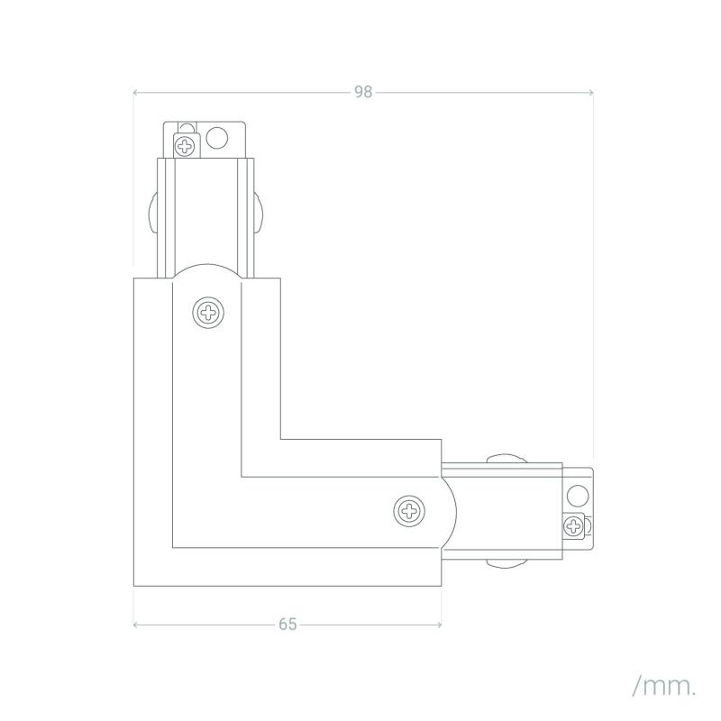 Image of Three Circuit Track Left Side L Shaped Connector