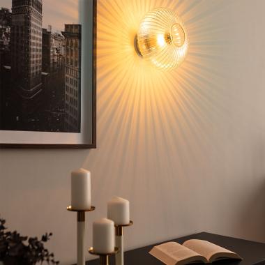 Image of Edit Prometeo Ribbed Glass Flush Ceiling Light