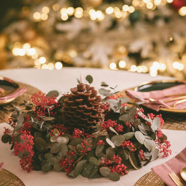 Image of Edit Natural Wax Battery Operated LED Pine Cone Candle