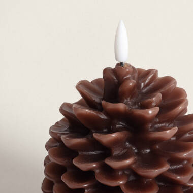 Image of Edit Natural Wax Battery Operated LED Pine Cone Candle