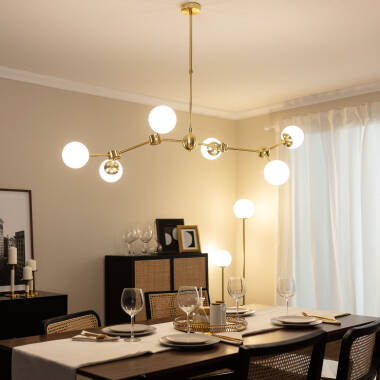 Image of Edit Moonlight 6 Arm Semi-Flush Ceiling Light