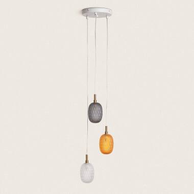 Image of Edit Shalim 3 Light Glass Cascade Ceiling Pendant