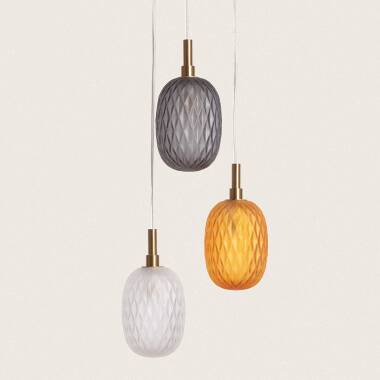 Image of Edit Shalim 3 Light Glass Cascade Ceiling Pendant