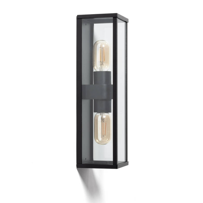 Image of Edit Mineral Half Lantern Outdoor Twin Wall Light