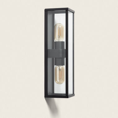 Image of Edit Mineral Half Lantern Outdoor Twin Wall Light