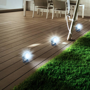 Image of Edit 7W 12V LED Surface Garden Spotlight IP67 - Chrome