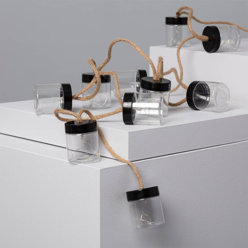 Image of 3.8M Edit Jar Solar LED String Lights - 10 Lights