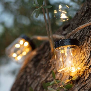 Image of 3.8M Edit Jar Solar LED String Lights - 10 Lights