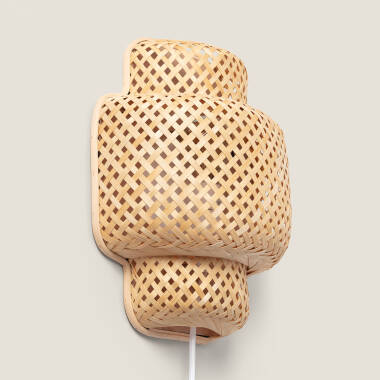 Edit Nagua Bamboo Flush Wall Light with Plug