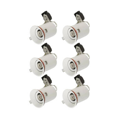 Envirolight Slimline Deep Recessed IP65 Fire Rated Fixed Downlight - Pack of 6