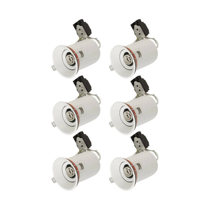 Image of Envirolight Slimline Deep Recessed IP65 Fire Rated Fixed Downlight - Pack of 6