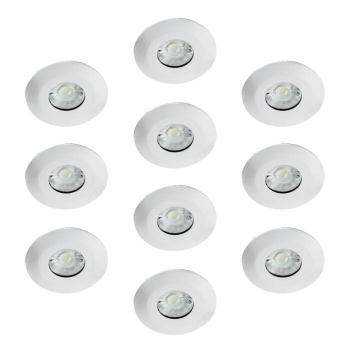 Image of Integral 6W Dimmable LED Fire Rated Low Profile Fixed Downlight - Pack of 10