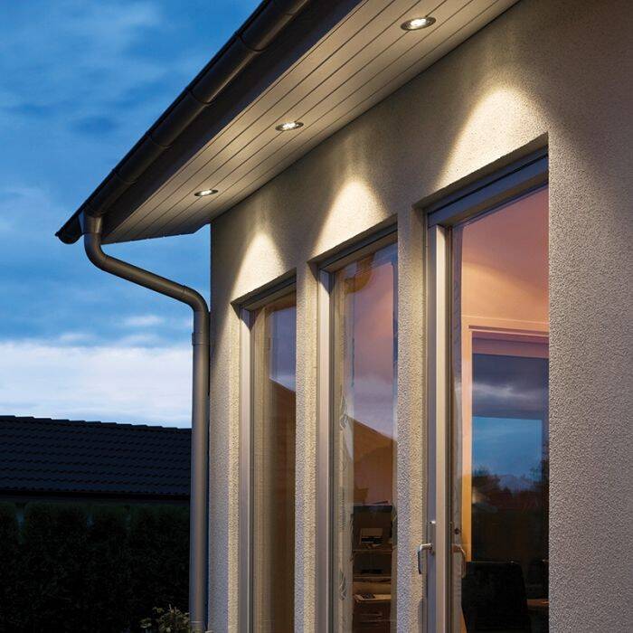 Image of Konstsmide 4W High Powered LED Soffit Recessed Fixed Downlight