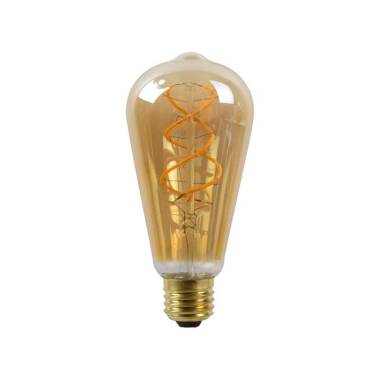Image of Lucide 4W LED Decorative Filament Squirrel Cage Bulb with Dusk to Dawn Sensor - Screw Cap