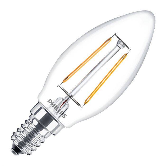 Image of Philips CorePro 2W LED Filament Candle Bulb - Small Screw Cap