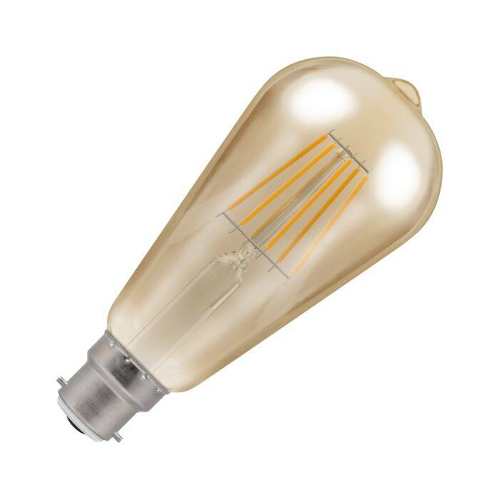 Image of Crompton 7.5W Dimmable LED Decorative Filament Squirrel Cage Bulb - Bayonet Cap