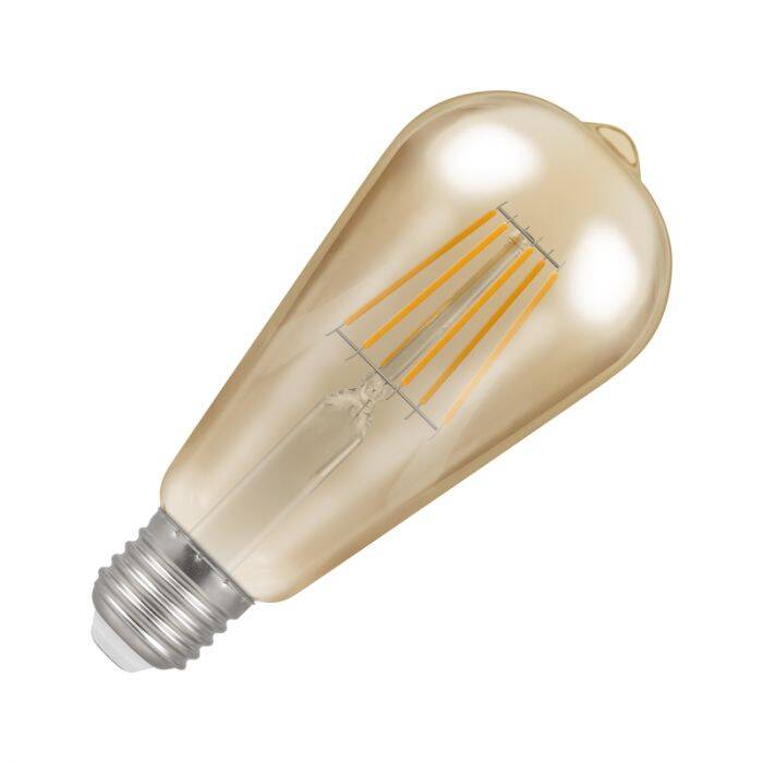 Image of Crompton 7.5W Dimmable LED Decorative Filament Squirrel Cage Bulb - Screw Cap