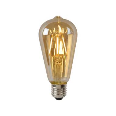Lucide ST64 5W Amber LED Dimmable Decorative Filament Squirrel Cage Bulb - Screw Cap