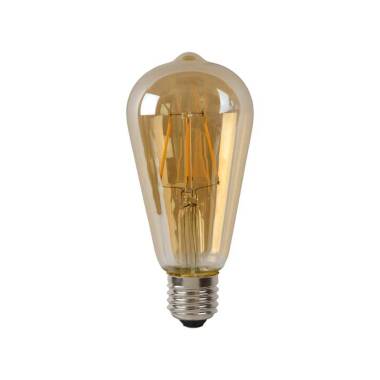 Image of Lucide ST64 5W Amber LED Dimmable Decorative Filament Squirrel Cage Bulb - Screw Cap