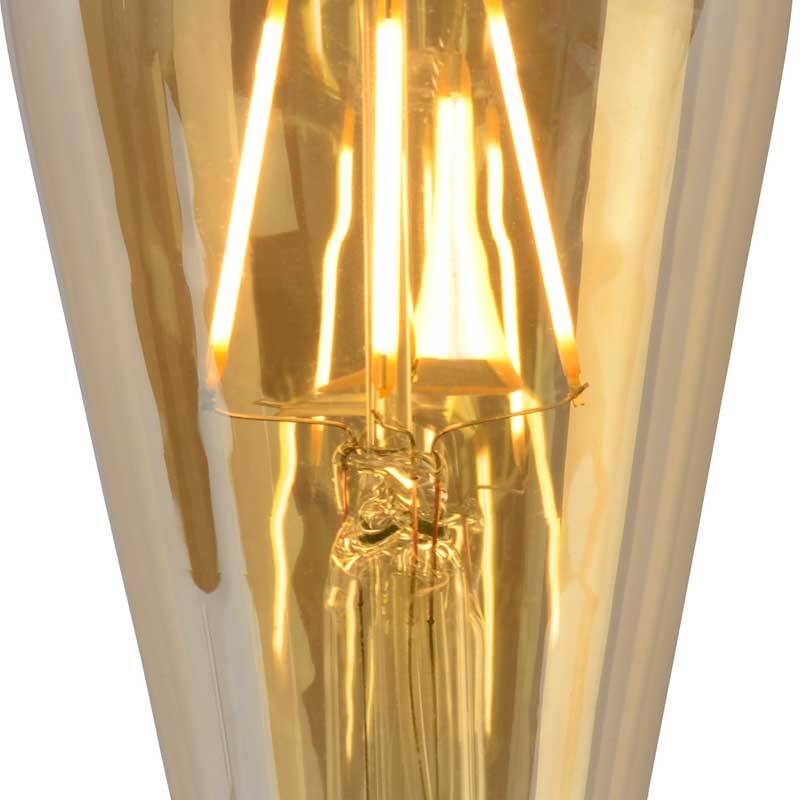Image of Lucide ST64 5W Amber LED Dimmable Decorative Filament Squirrel Cage Bulb - Screw Cap