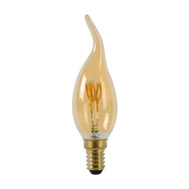Image of Lucide 3W Very Warm White Dimmable LED Decorative Filament Bent Tip Candle Bulb