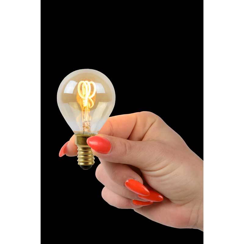 Image of Lucide 3W Dimmable LED Decorative Filament Golf Ball Bulb - Small Screw Cap