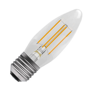 Bell 4W 470lm LED Decorative Filament Candle Bulb - Screw Cap