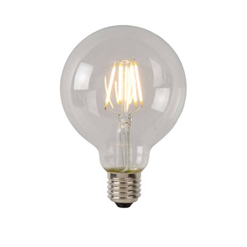 Image of Lucide G80 7W Dimmable LED Decorative Filament Globe Bulb - Screw Cap
