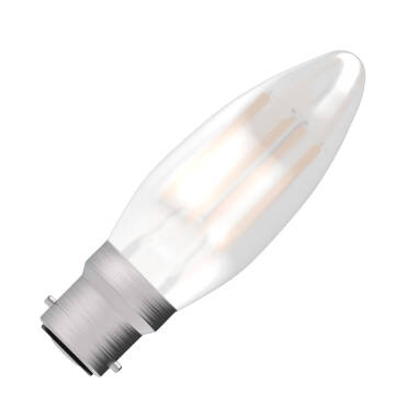 Bell 4W 470lm LED Dimmable Decorative Filament Satin Candle Bulb - Bayonet Cap