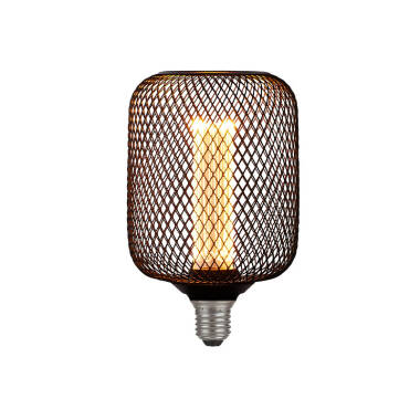 Searchlight 3.5W E27 LED Dimmable Wire Mesh Effect Drum Bulb in Black - Screw Cap
