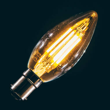 Image of 4W Dimmable LED Decorative Filament Candle Bulb - Small Bayonet Cap - Pack of 5
