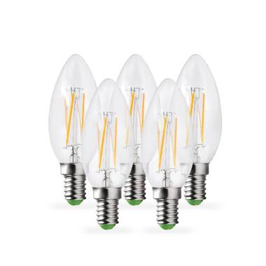 Envirolight 4W Dimmable LED Decorative Filament Candle Bulb - Small Screw Cap - Pack of 5