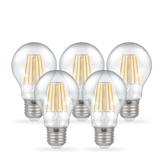 Image of Crompton 7.5W Dimmable LED Decorative Filament GLS Bulb - Screw Cap - Pack of 5
