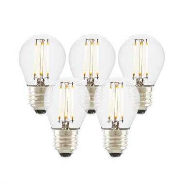Envirolight 4W Dimmable LED Decorative Filament Golf Ball Bulb - Screw Cap - Pack of 5