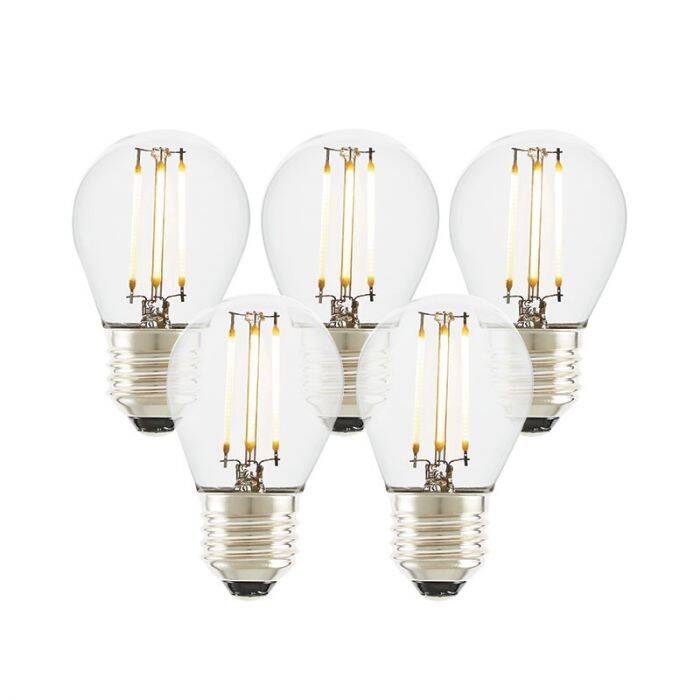 Image of Envirolight 4W Dimmable LED Decorative Filament Golf Ball Bulb - Screw Cap - Pack of 5