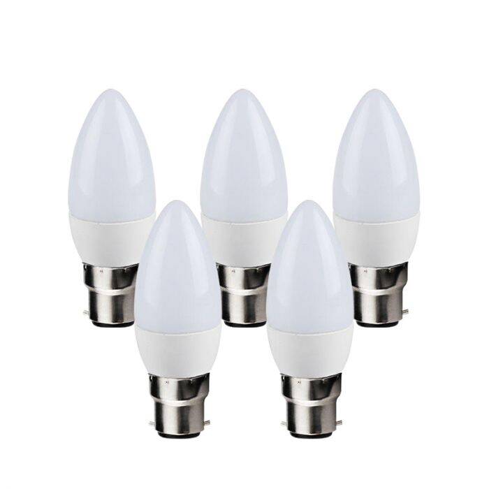 Image of Envirolight 6W LED Candle Bulb - Bayonet Cap - Pack of 5