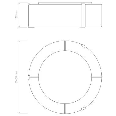 Image of Astro Salina Round Flush Ceiling Light