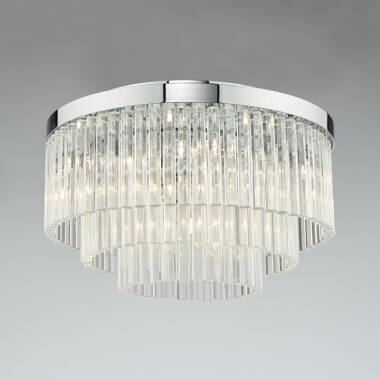 Image of Dar Logan Flush Ceiling Light