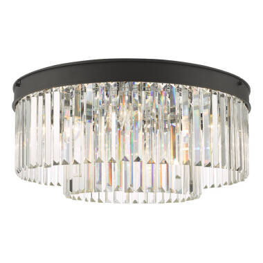Dar Celeus 6 Light Flush Crystal