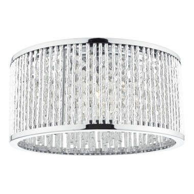 Dar Nantes Glass Flush Light