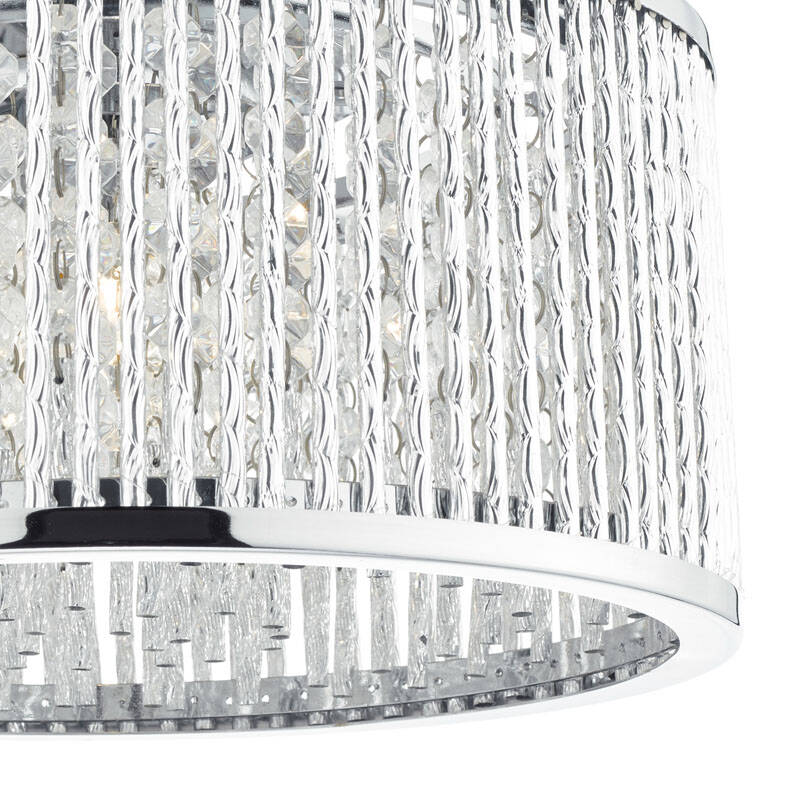 Image of Dar Nantes Glass Flush Light