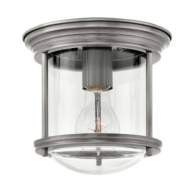 Quintiesse Hadrian Clear Glass Flush Ceiling Light